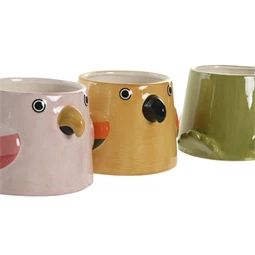 Kaspó madárral 19x16x12 cm 3 féle