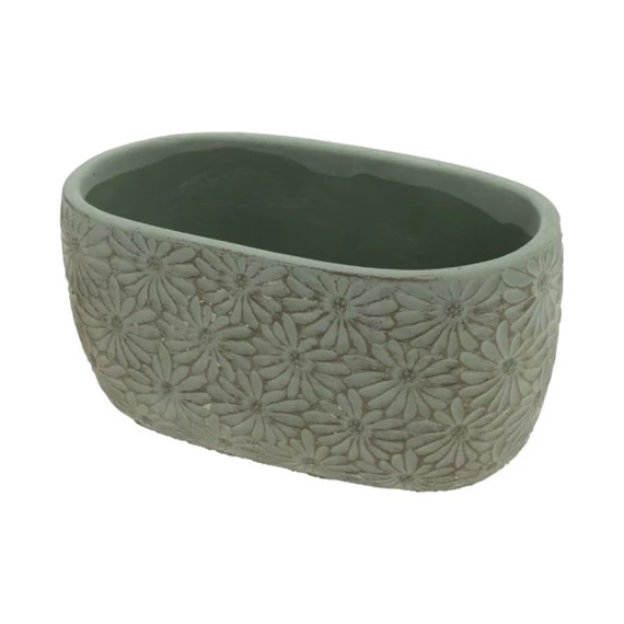 Kaspó ovális margaréta mintával 20x11x9,8 cm