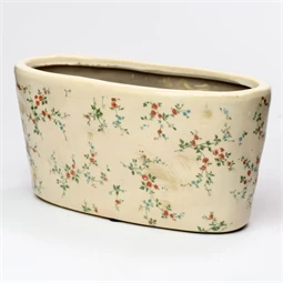 Kaspó ovális virág mintával 25x12x12,5 cm