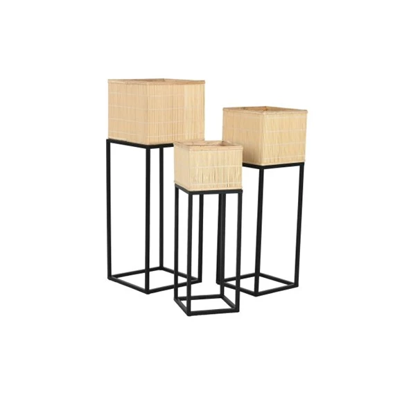 Kaspó szett állvánnyal 28x28x80 cm S/3