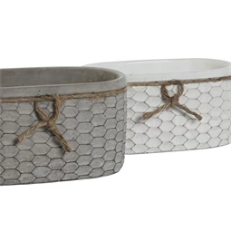 Kaspó szett szögletes 23x13x11 cm 2 féle S/2