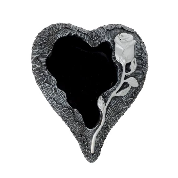 Kaspó szív alakú rózsa mintával 20x25x8,5 cm