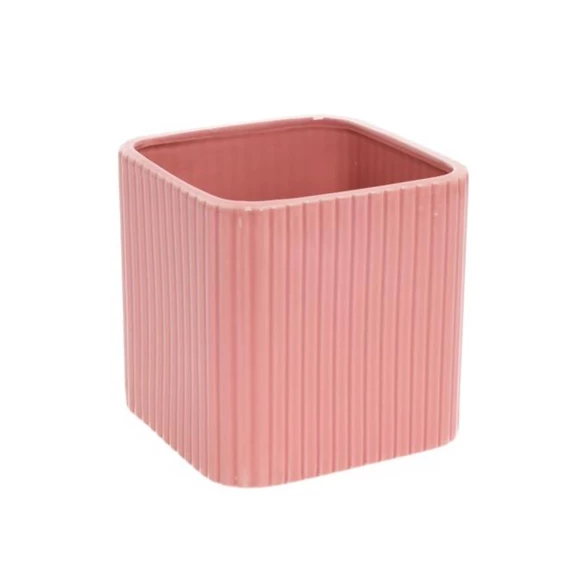 Kaspó szögletes vonal mintával 10,5x11,6 cm