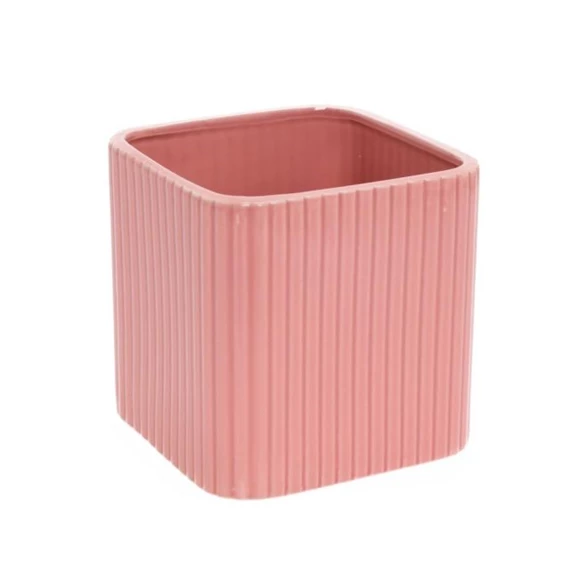 Kaspó szögletes vonal mintával 13x13,5 cm