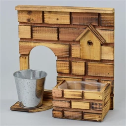 Kaspó tartó állvány, téglafal 28x11,5x29 cm