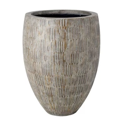 Kaspó vonal mintával műkő 44x44 cm szürke