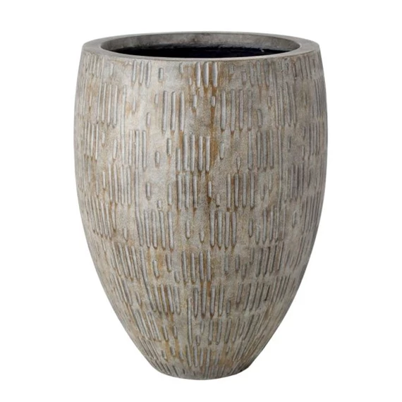 Kaspó vonal mintával műkő 44x44 cm szürke