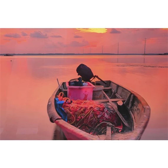 Kép edzett üveg, csónak 150x0,4x100 cm