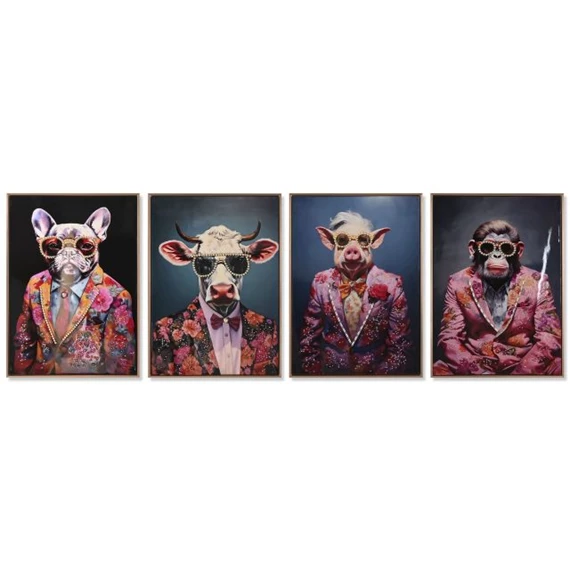 Kép keretes, állat 52,5x2,8x72,5 cm 4 féle