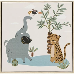 Kép keretes, dzsungel állatok 35x2,6x35 cm 2 féle