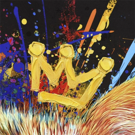 Kép keretes, kézzel festett, LED-es, macska 63x3x93 cm 2 féle