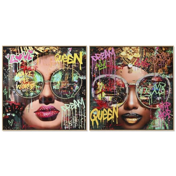 Kép keretes, nő 82x4x82 cm 2 féle