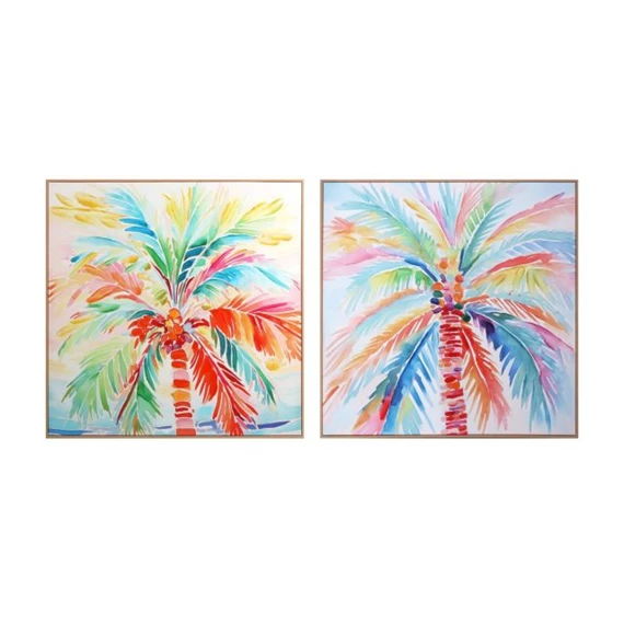 Kép keretes, pálmafa keretes, 80x3,5x80 cm 2 féle