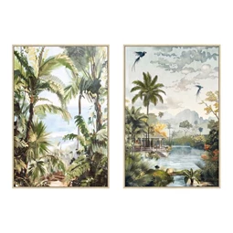 Kép keretes, trópusi 63x4x93 cm 2 féle
