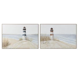 Kép keretes, világítótorony, kézzel festett 122x4,5x82 cm 2 féle