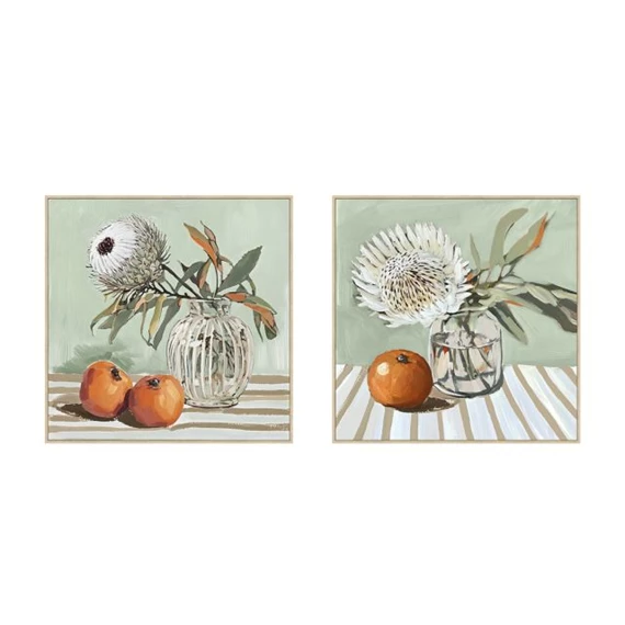 Kép keretes, virág, kézzel festett 83x4x83 cm 2 féle