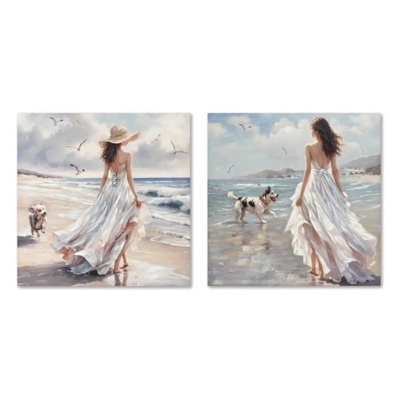 Kép lány a parton 80x3x80 cm 2 féle