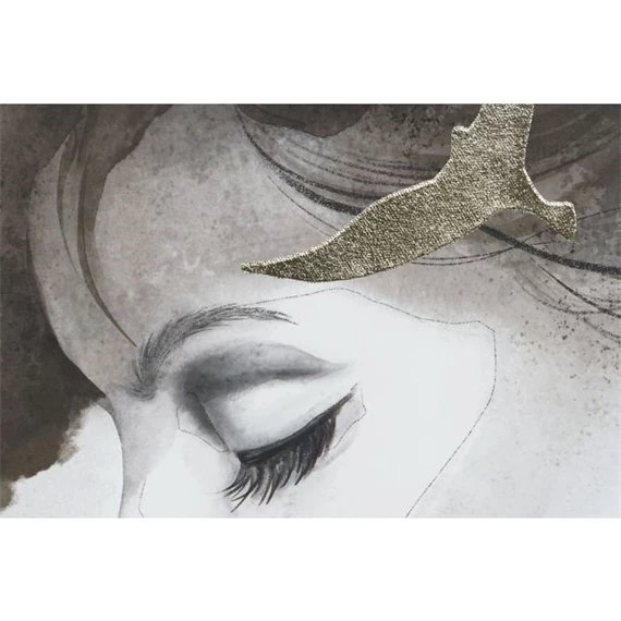 Kép lány keretes 100x4x100 cm 2 féle