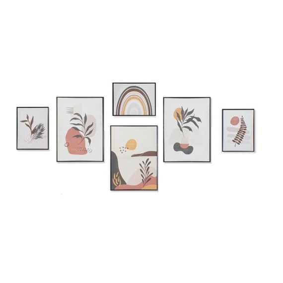 Kép szett, leveles, keretes 40x2,8x60 cm S/6