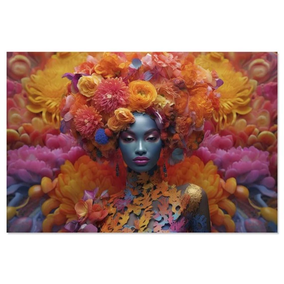 Kép virágos nő 150x0,04x100 cm