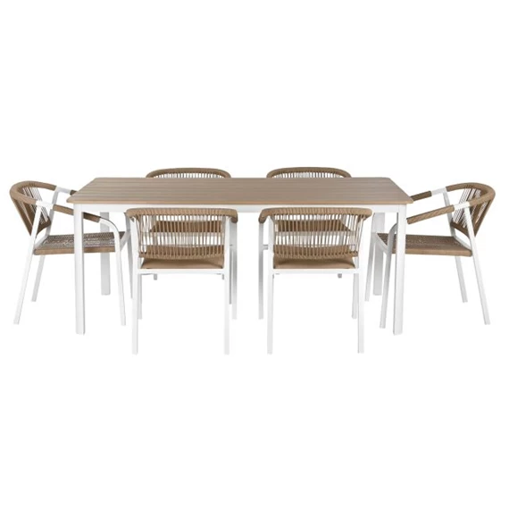 Kerti étkező garnitúra 180x90x75 cm S/7