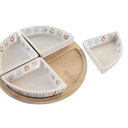 Kínáló szett előételhez 21,5x21,5x1 cm S/5