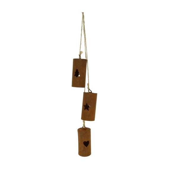Kolompfüzér fenyő, csillag, szív mintával, akasztós 55x8x4 cm