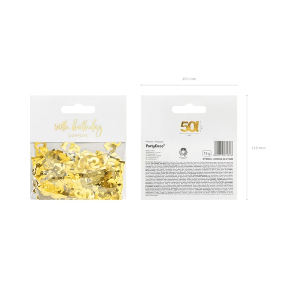 Konfetti 50-es szám fémes 15 g