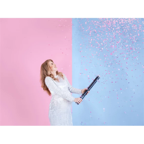 Konfetti ágyú nem felfedéshez rózsaszín 60 cm