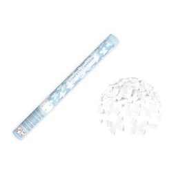 Konfetti ágyú pillangókkal fehér 60 cm