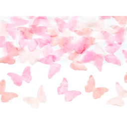 Konfettiágyú rózsaszín pillangókkal 20 cm