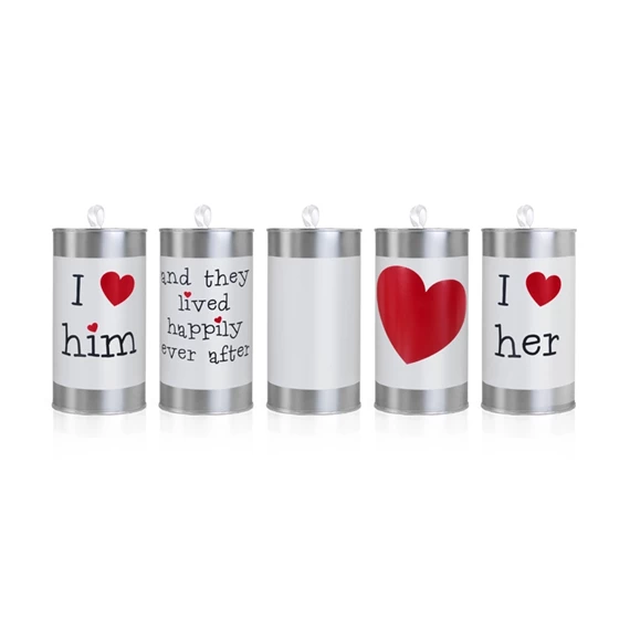 Konzervdoboz fém 14x7cm fehér S/5