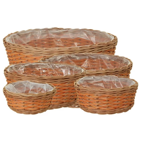 Kosár bélelt, kerek 31, 27, 24, 18, 15 cm S/5