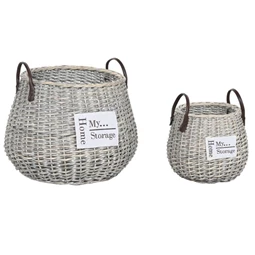 Kosár szett füllel, fonott 45x45x40 cm S/2