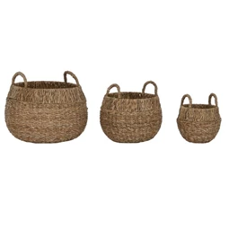 Kosár szett füllel, kerek 45x45x28 cm S/3