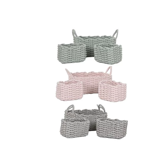 Kosár szett füllel, szögletes 32x25x15 cm 3 féle S/3