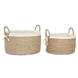 Kosár szett füllel 42x42x32 cm S/2