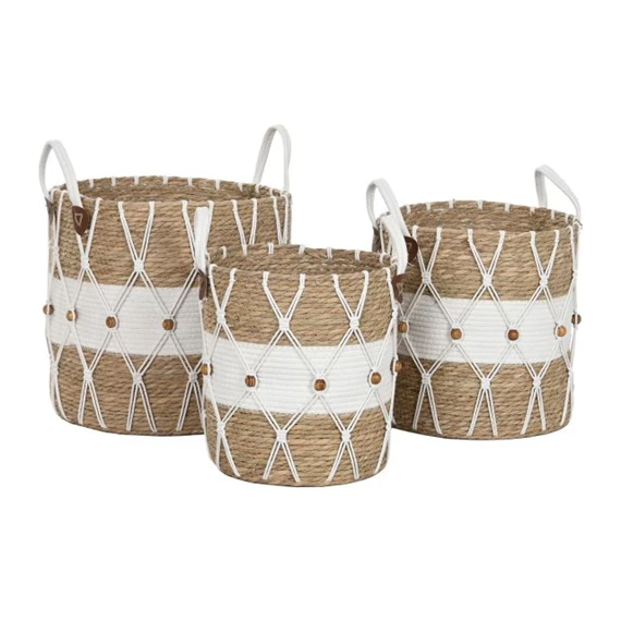 Kosár szett füllel 38x38x46 cm S/3
