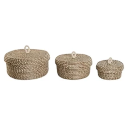 Kosár szett kötéllel 34x34x16 cm S/3