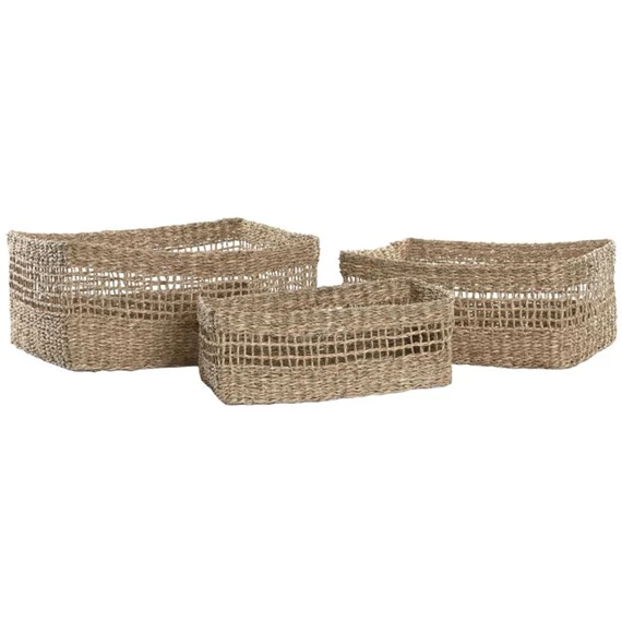 Kosár szett szögletes 45x30x19 cm S/3