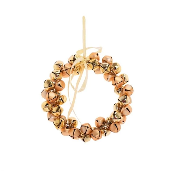 Koszorú csengettyűkből, fényes, matt, akasztós 22x15x3 cm