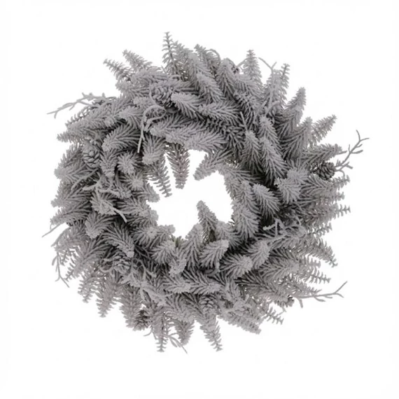 Koszorú fenyő, tobozzal, havas 42 cm