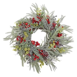 Koszorú fenyővel, bogyóval, eukaliptusszal 65 cm