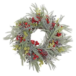 Koszorú fenyővel, bogyóval, eukaliptusszal 65 cm