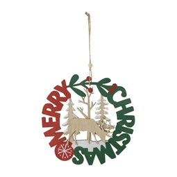 Wreath with deer hanging 20x19 cm