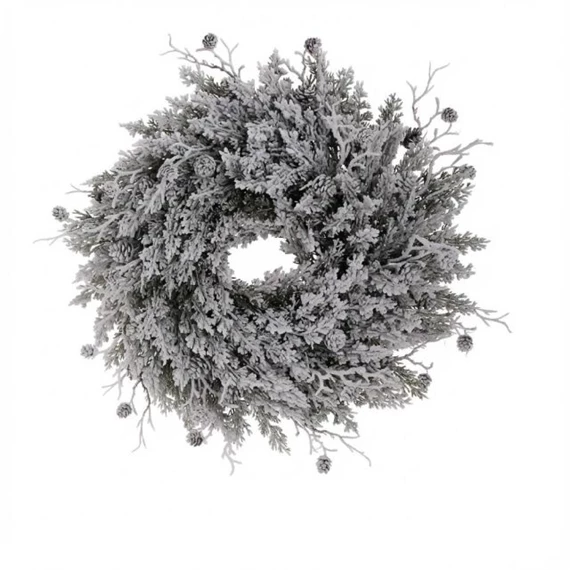 Koszorú thuja, tobozzal, havas 50 cm