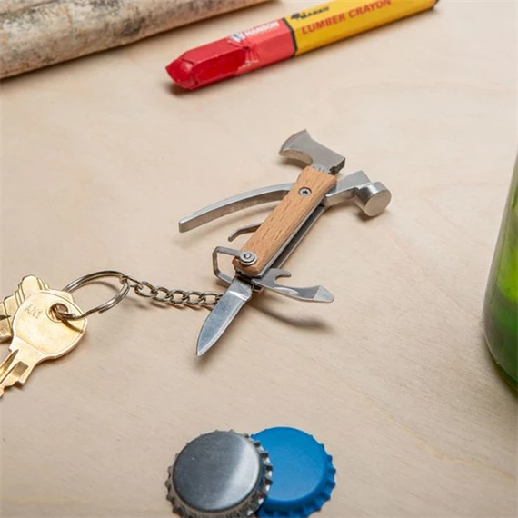 Kulcstartó, mini szerszámkészlet, fejsze