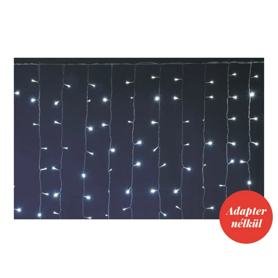 LED-es fényfüggöny, sorolható, kül- és beltéri, 600 LED, 2x3 m