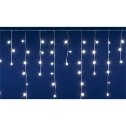 LED-es jégcsap fényfüzér, kül- és beltéri, sorolható, 200 LED, 5 m