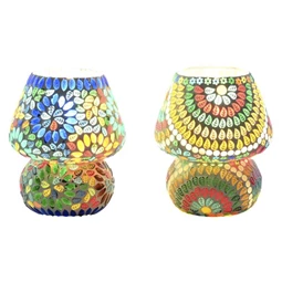 Lámpa asztali, mintás 13x13x17 cm 2 féle